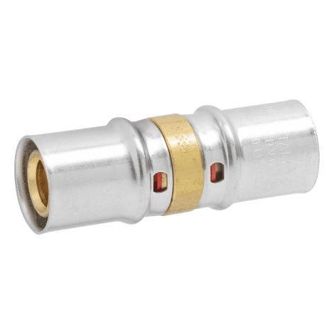 Niples Raccordo Dritto Doppio a Pressare Pinzare Tubo Multistrato Acqua 10PZ Ø16mm