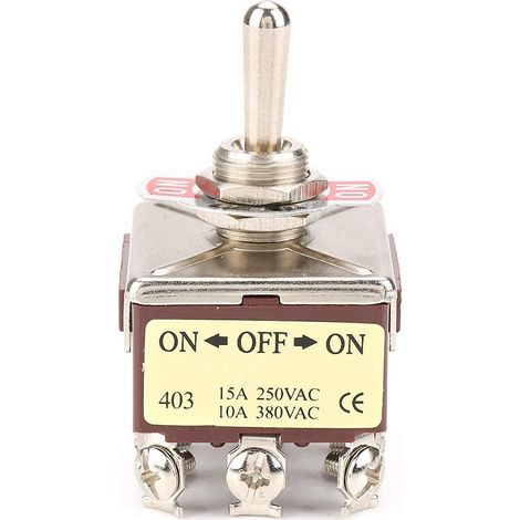 BEBUSINGOTO Interruptor de palanca 4PDT de 3 posiciones y 12 pines, miniinterruptor basculante de encendido/apagado/encendido, 15 A/250 V CA, 10 A/380 V CA para control industrial (3,4 x 3,4 x 5,8 cm) (1/5)