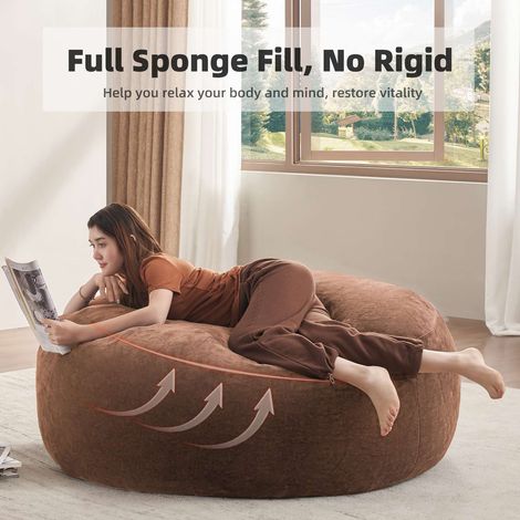 Sacco/fauteuil poire 5FT adulte moelleux confortable, lecture détente, chambre cosy, balcon relax ou salon nomade (1/5)