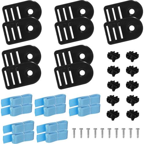 Kit Fixation Tube et Couverture Solaire Sangles Clips Enrouleur Couverture Solaire Piscine pour Piscines Enterrées Hors Sol Remplace FGHDWFASPK FG-FASPAK FG-FASKIT (1/5)