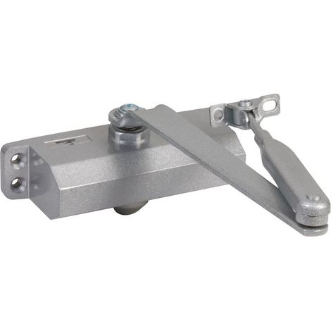 Groom – Ferme-porte à bras compas force 3 – Pour portes jusqu'à 60 kg – Réversible droite/gauche – Système à pignon crémaillère