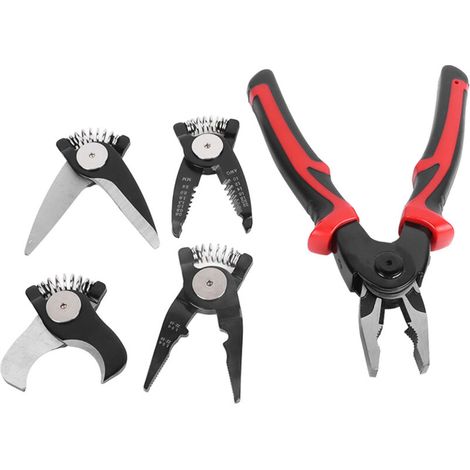 Set di pinze 5 in 1 Arear con manico telescopico multifunzionale intercambiabile per il taglio di fili e lamiere -Crezuo