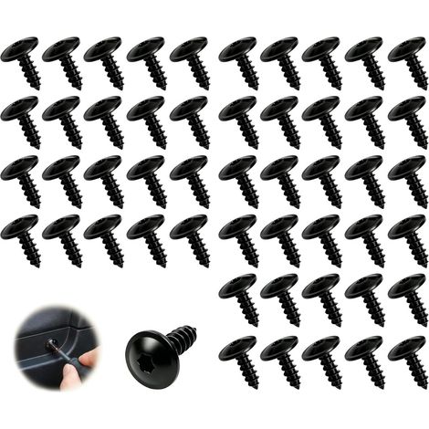 Lot de 50 vis autotaraudeuses Torx M5 x 16 mm, vis à tête ronde en acier inoxydable, pour garde-boue de voiture, arcade de roue, pare-chocs (1/5)