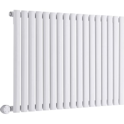 Hudson Reed Vitality Électrique – Radiateur Design Horizontal Colonnes Ovales – Blanc – 63.5 x 100 cm (1/5)