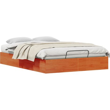 Maison Exclusive - Ottoman Bettgestell mit Stauraum Wachsbraun 12