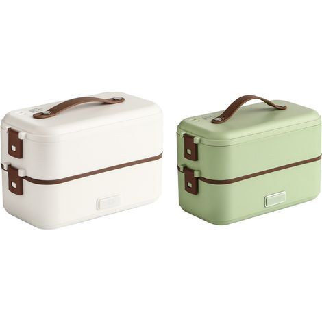 Electric lunch box, Polypropylene/Stainless steel, Auto-cooking function, 24x13x15 cm, Green (1/5)
