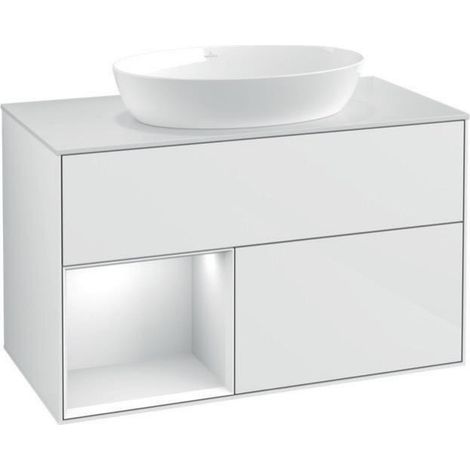 V&B Waschtischunterschrank FINION 1000x603x501mm Regal glos. wh glos. wh (1/4)