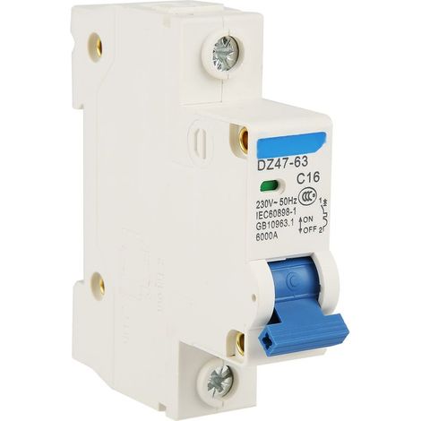 2 disjoncteurs différentiels unipolaires DZ47-63 16 A 220/380 V (1/4)