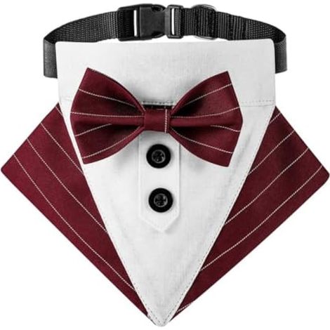 Collier Bandana réglable avec nœud Papillon pour Chien - Cadeau d'anniversaire de Mariage, de toilettage (1/5)