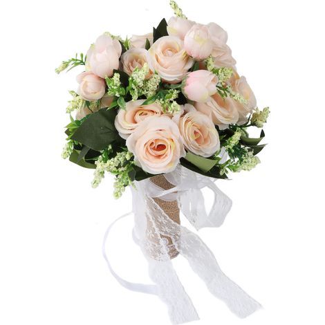 Tenant des fleurs Artificielle Réaliste Moderne légant Décoratif Bouquet De Mariée pour Mariage Photographie Champagne (1/5)