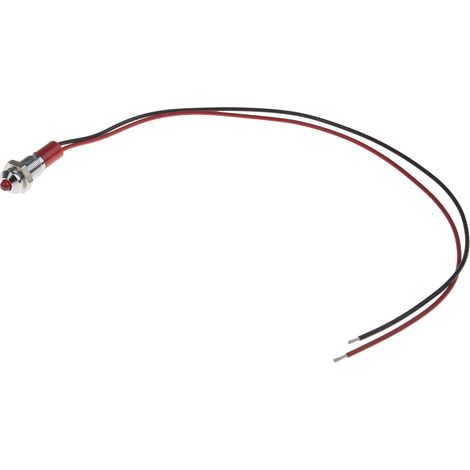 Voyant LED lumineux Rouge RS PRO, dia. 6mm, 24V c.c., taille de la lampe 3 mm, IP67 ( Prix pour 1 )