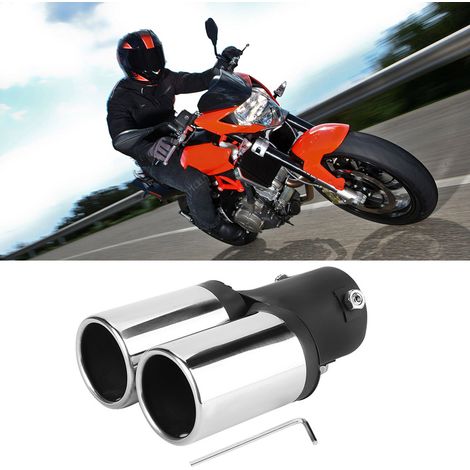 Embout d'échappement arrière double universel en acier inoxydable pour voiture, modifié, silencieux arrière (1/5)