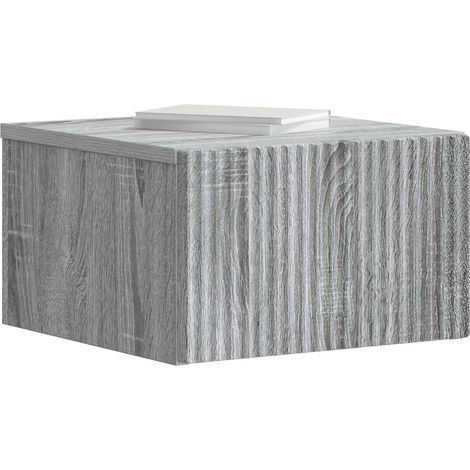 Maison Exclusive - Mobiletto da notte a muro Grigio Sonoma 33 x 34,5 x 20 cm