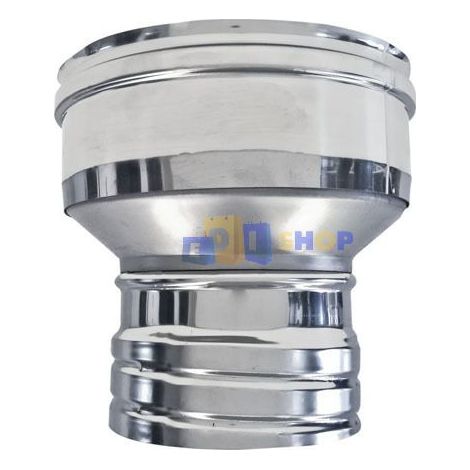 MBM – Adaptateur double paroi DN 80/130 – Raccord fumisterie en acier inoxydable 316 – Résistance à 600°C – Soudage TIG sans ajout de matière (1/2)
