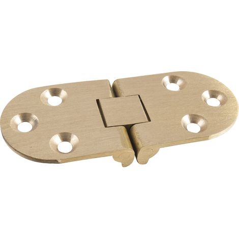 Tischscharnier, 30x72 mm, ÖW 180°, Messing geschliffen (1/5)
