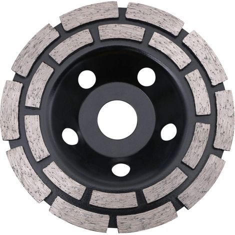 Disque diamanté pour ponçage du béton, 125 x 22,2 mm, double rangée, meule diamantée universelle pour ponçage du béton, de la pierre, du granit, de la chape, de la maçonnerie, usage universel (1/4)