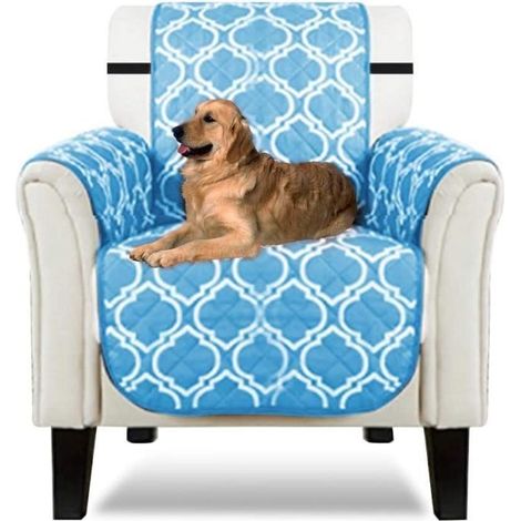 Housse de canapé, Housse Fauteuil Antidérapant Protège Canapé Protecteur de canapé pour Animaux de Compagnie-Fauteuil-Bleu Clair (1/4)