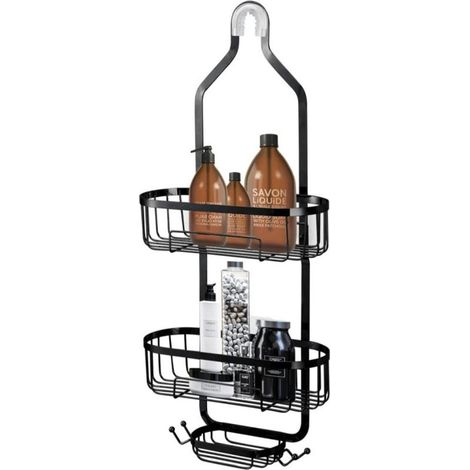 Caddy de Douche Suspendu à 3 Niveaux, Organisateur de Douche à Suspendre avec Crochets et Porte Savon Rangement Suspendu Sans Percage pour Salle de Bain (1/5)