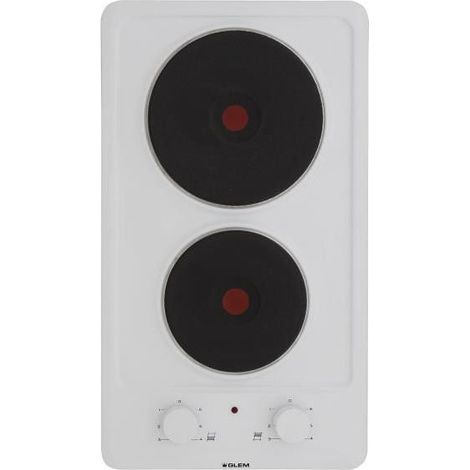 Glemgas – Plaque électrique 2 foyers 3500W – Ø 29cm – 6 niveaux de puissance – Commandes frontales – GT320WH