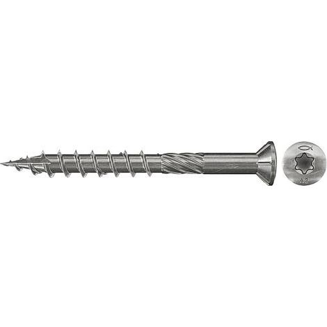 100 vis inox A2 TX Ø5 x 70 mm filetage partiel pour terrasse en bois - Fischer