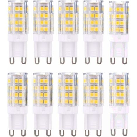 Lampadina LED G9, luce neutra, 5W, equivalente a una lampadina alogena da 40W, 420 lumen, non dimmerabile, confezione da 10 [Classe energetica A+]