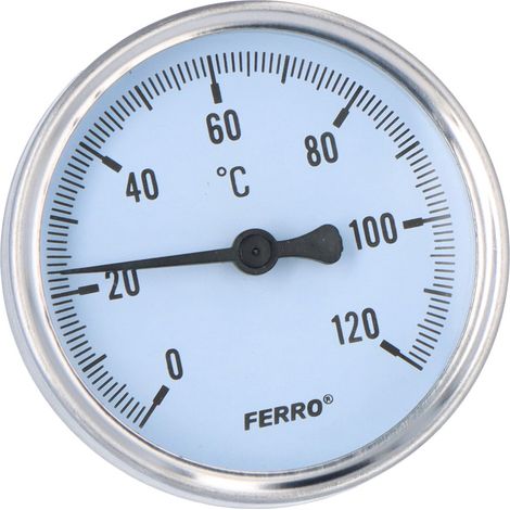 Termómetro axial de 63 mm (1/2 pulgada), rango de 0 a 120 °C. (1/2)