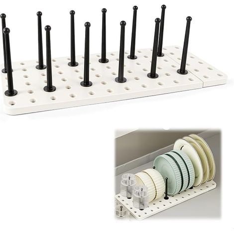Drying Rack for Bottles, Dish Draining Bottle Rack, Extendable Storage Lid, Kitchen Worktop, Universal Storage, Adjustable Uprights for Storing Kitchen Utensils Books (1/4)