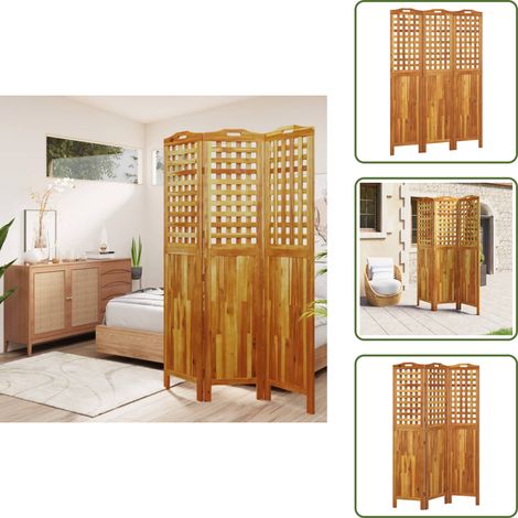 Biombo plegable - vidaXL Biombo de 3 paneles de madera maciza de acacia 121,5x2x180 cm - Biombo para separar habitaciones