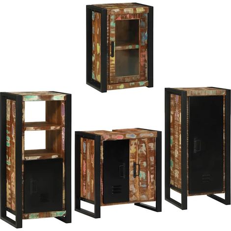 Maison Exclusive - Badezimmermöbel-Set mit Regal 4 pcs Mehrfarbig