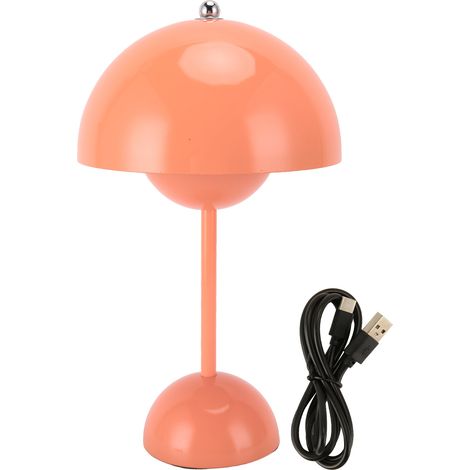 Ortviai Lampe de Table LED Sans Fil Vintage Rechargeable en Rose – Design Bourgeon, 3 Températures de Lumière, Batterie Intégrée (1/5)