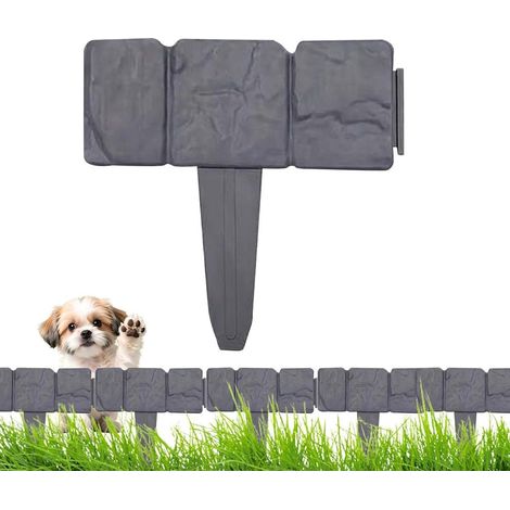 Bordure de jardin - Bordure décorative - Organisation du jardin - Installation sans outil - 26 x 24 cm - Gris (1/5)