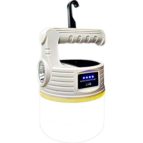 Lampe torche solaire rechargeable pour le camping, lampe d'éclairage de tente rechargeable par USB, lampe de secours domestique (1/5)