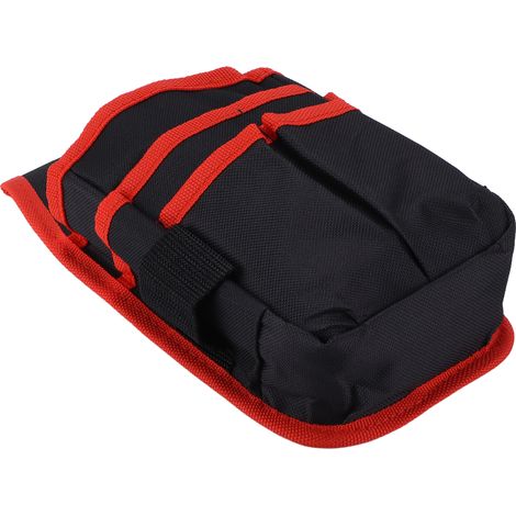 Sacoche banane porte-outils robuste en tissu Oxford, idéale pour les techniciens électriciens et les travaux de maintenance électrique (rouge). (1/5)