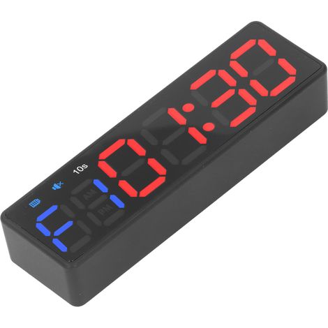 Minuteur de gym portable pour entraînement fractionné, grand écran numérique avec aimant puissant intégré, bleu et rouge. (1/5)
