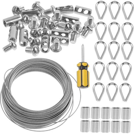 Kit de 1 manille et cosse en acier inoxydable pour câble (1/5)