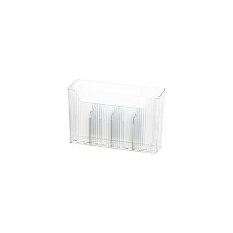 Cajas de almacenamiento autoadhesivas para montaje en pared para puertas de armarios de cocina - Organizador de cocina para objetos pequeños (transparente) - Crezuo