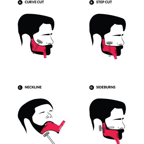 1 Peigne de coiffure et de modelage pour barbe homme, outil de coupe et de modelage pour cheveux et barbe (1/3)