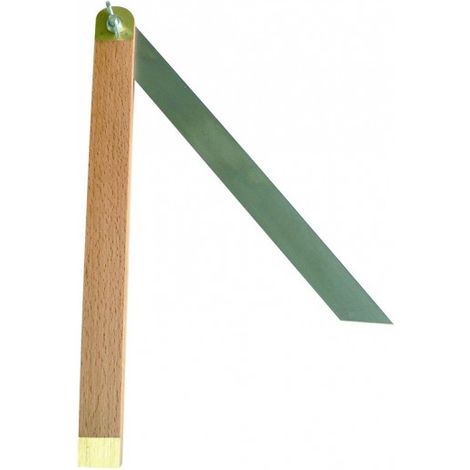 Taliaplast – Fausse équerre talon bois 40cm – 2 garnitures laiton – Lame acier trempé pour précision – Écran de blocage à ailettes (1/3)