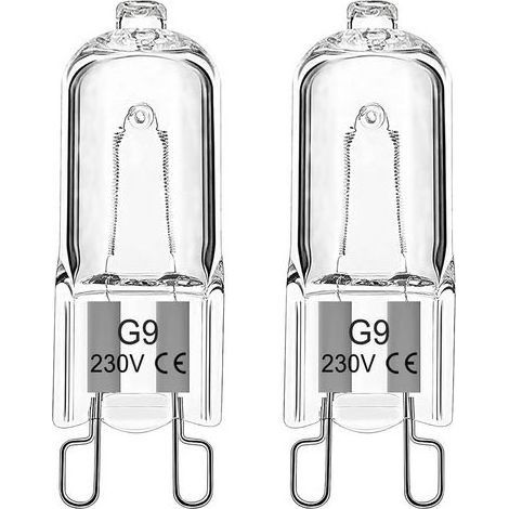 2 G9 Ampoules Halogènes 25W 230V 300°C Résistantes à la Chaleur, Gradables pour Four et Micro-ondes (1/5)