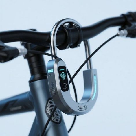 (Gelbe) Scheibenbremse mit Diebstahlalarm, für Fahrräder, Elektroroller, Motorräder usw., Gelb (Sicherheitsleine inklusive) (1/4)