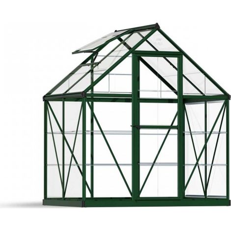 Greenhouse Harmony 6 x 4 - Polycarbonate - L126 x W185 x H208 cm - Green