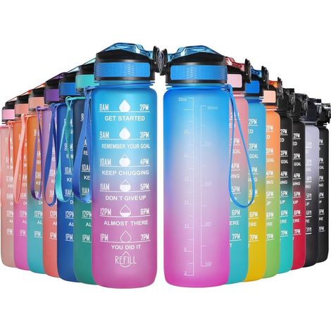 Deine ultimative wiederverwendbare Wasserflasche – nachhaltig, stilvoll und praktisch Trinkflaschen, Sportflasche, Sporttrinkflasche (1/5)