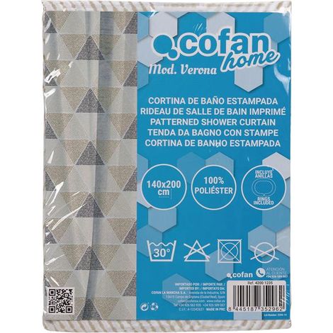 Cortina De Baño Verona Poliéster 220x200