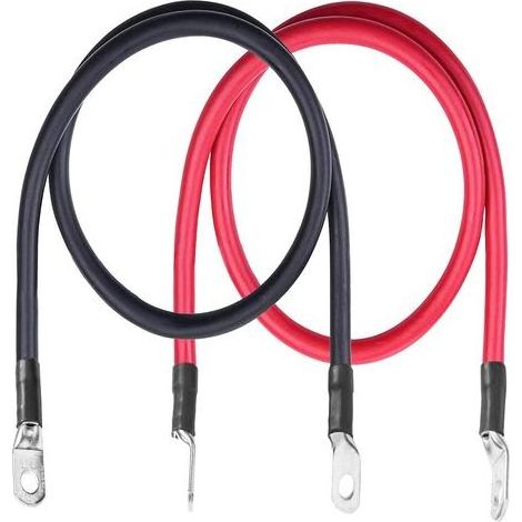 AWG, 50 cm langes Batteriekabel, 5-Gauge-Elektrokabel aus reinem Kupfer, mit 5/16"-Ringkabelschuhen, für Auto, Solaranlage, ATV, Rasenmäher, Motorrad, Boot, 2 Stück (1/5)