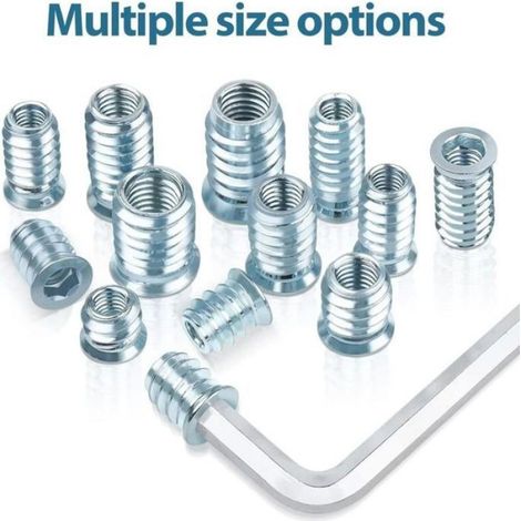 Insert Fileté Bois - M6 x 10 mm - Écrou Borgne Hexagonal - Pour Bois - 40 Pièces (1/5)