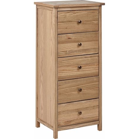5 Drawer Chest SALTON Sassafras Wood Brown