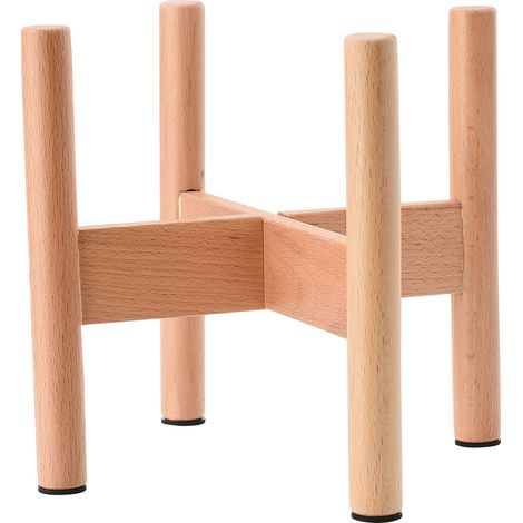 Pflanzenständer aus Holz, 20 cm hoch, Innendurchmesser 18 cm, geeignet für Blumentöpfe, Bodenhalterung