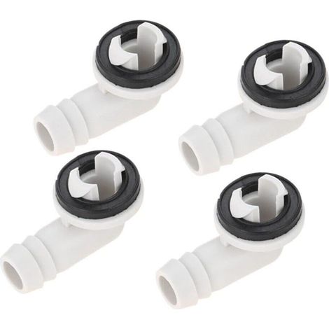 Lot de 4 raccords de tuyau de vidange en plastique pour climatiseur AC et kit de bague en caoutchouc (1/5)