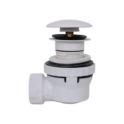 Zeza Arte siphon - 6,7cm - gain de place - rond - solid surface - blanc mat