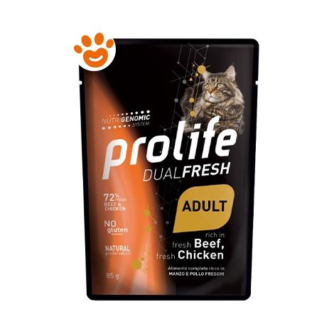 Prolife Cat Dualfresh Adult Manzo e Pollo - Prolife Cat Dualfresh Adult Manzo e Pollo - Bustina Da 85 Gr